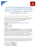 NACE Neonatal Assessment and Care Expert ACTUAL EXAM QUESTIONS AND ANSWERS 2026&sol;2027 &vert; Certification Exam &vert; 120 Questions &vert; Pass Guaranteed - A&plus; Graded