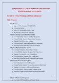 Comprehensive NCLEX NGN Questions And Answers for  FUNDAMENTALS OF NURSING A Guide to Critical Thinking and Clinical Judgment