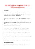 HSA 408 Final Exam Study Guide &num;2 Ch&period; 8-14 With Complete Solutions 