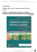 Stanhope & Lancaster's Community Health Nursing in Canada 4th Edition Test Bank &vert; Complete Questions & Answers &vert; Verified