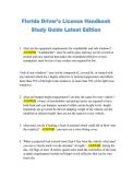 Florida Driver's License Handbook  Study Guide Latest Edition 