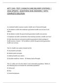 HITT 1345- TEST 1 &lpar;HEALTH CARE DELIVERY SYSTEMS&rpar; &vert; 2026 UPDATE &vert; QUESTIONS AND ANSWERS &vert; WITH COMPLETE SOLUTION