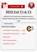 HESI Exit V1 & V2 HESI EXIT V1 & V2 Exam Guide &ndash; Questions & Answers &ndash; 2025&sol;2026 Updated Exam&comma; 100&percnt; Guaranteed Pass &vert;&vert; Complete A&plus;  Guide