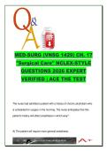 VNSG 1429 Surgical Care &lpar;Med-Surg&rpar; 2026 &ndash; 60 NCLEX-Style Questions and Expert Verified Answers