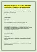 OB FINAL EXAM REVIEW &ndash;  NCLEX-STYLE QUESTIONS WITH UPDATED ANSWERS &comma;DETAILED RATIONALES