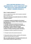 CRCR &lpar;CERTIFIED REVENUE CYCLE REPRESENTATIVE&rpar; LATEST EXAM STUDY TEST WITH 2026 ACTUAL EXAM QUESTIONS AND CORRECT ANSWERS GRADED A&plus; 