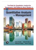 Test Bank for Quantitative Analysis for Management&comma; 14th edition Render &vert; Chapter 1-15 A&plus;