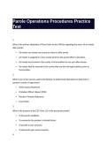  Parole Operations Procedures Practice Test