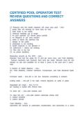 CERTIFIED POOL OPERATOR TEST REVIEW QUESTIONS AND CORRECT ANSWERS