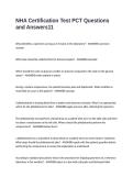 NHA Certification Test PCT Questions and Answers