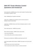NHA PCT Exam Infection Control Questions and Answers