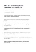 NHA PCT Exam Study Guide Questions and Answers
