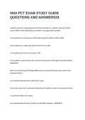 NHA PCT EXAM STUDY GUIDE QUESTIONS AND ANSWERS