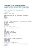OCP - PHTA ONLINE FINAL EXAM QUESTIONS AND CORRECT ANSWERS