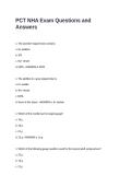 PCT NHA Exam Questions and Answers