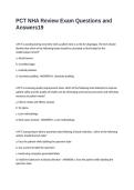 PCT NHA Review Exam Questions and Answers
