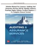 Solution Manual For Louwers&comma; Auditing and Assurance Services 9th Edition&comma; Verified Chapters 1 - 12&comma; Complete Newest Version
