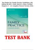 TEST BANKS For Family Practice Guidelines&comma; 6th Edition by Jill C&period; Cash&semi; Cheryl A&period; Glass&comma; Verified Chapters 1 - 23&comma; Complete Newest Version