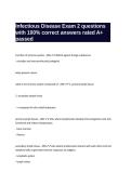  Infectious Disease Exam 2 questions with 100&percnt; correct answers rated A&plus; passed