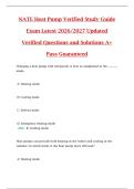 NATE Heat Pump Study Guide Exam 2026&sol;2027 &ndash; Updated Verified Questions and Solutions for HVAC Certification Preparation