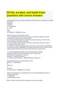 PSI life&comma; accident&comma; and health Exam Questions with correct Answers