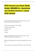 NYS Funeral Law Exam Study  Guide&colon; GRADED A&plus;&period; Questions  and Verified Answers&period; Latest  2026 Update 