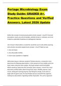 Portage Microbiology Exam  Study Guide&colon; GRADED A&plus;&period;  Practice Questions and Verified  Answers&period; Latest 2026 Update 