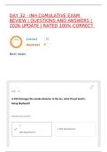 DAY 32 - INH CUMULATIVE EXAM REVIEW &vert; QUESTIONS AND ANSWERS &vert; 2026 UPDATE &vert; RATED 100&percnt; CORRECT