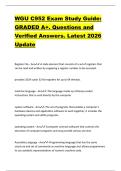 WGU C952 Exam Study Guide&colon;  GRADED A&plus;&period; Questions and  Verified Answers&period; Latest 2026  Update 