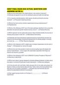 CMHT FINAL EXAM 2026 ACTUAL QUESTIONS AND ANSWERS RATED