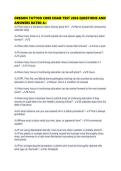 OREGON TATTOO CORE EXAM TEST 2026 QUESTIONS AND ANSWERS RATED 