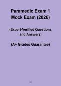 Paramedic Exam 1&colon; Mock Exam 2026 &vert; EMT & Paramedic Practice Test Notes PDF