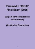 Paramedic FISDAP Final Exam Study Guide 2026 &vert; EMT & Paramedic Certification Prep Notes PDF