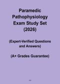 Paramedic Pathophysiology Exam Study Set 2026 &vert; EMT & Paramedic Prep Notes PDF