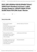 PSYC-290 LIFESPAN DEVELOPMENT EXAM 1 &lpar;2026&rpar; Exam Questions & Answers &vert; Latest Already Graded A&plus; UPDATE &vert;2026&excl;&excl; STUDY GUIDE EXAM PSYC290&colon; Exam 1 Review