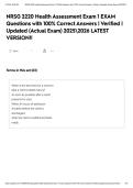 NRSG 2220 Health Assessment Exam 1 EXAM Questions with 100&percnt; Correct Answers &vert; Verified &vert; Updated &lpar;Actual Exam&rpar; 20252026 LATEST VERSION&excl;&excl;