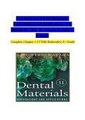 Test Bank for Dental Materials&colon; Foundations and Applications&comma; 11th Edition by Powers & Wataha &lpar;2026&sol;2027 Update&rpar; &vert; Complete Chapters 1&ndash;15