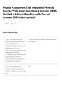 Physics Assessment C165 Integrated Physical Science WGU Exam Questions & Answers &vert; 100&percnt; Verified solutions &vert;Questions with Correct Answers 2026 latest update&excl;&excl;