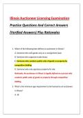 Illinois Auctioneer Licensing Examination Practice Questions And Correct Answers &lpar;Verified Answers&rpar; Plus Rationales