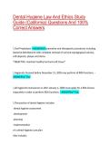 Dental Hygiene Law And Ethics Study Guide &lpar;California&rpar; Questions And 100&percnt; Correct Answers &vert; verified exam questions