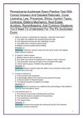 Pennsylvania Auctioneer Exam Practice Test With Correct Answers And Detailed Rationales