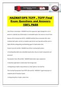 HAZMAT&sol;OPS TCFP &comma; TCFP Final Exam Questions and Answers 100&percnt; PASS