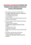 Auctioneer Licensing Exam Practice Test Multiple Choice Questions And Correct Answers With Rationales