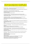 CRC Exam Prep- Medical Aspects of Disability with all Correct & 100&percnt; Verified Answers &vert;Already Graded A&plus;