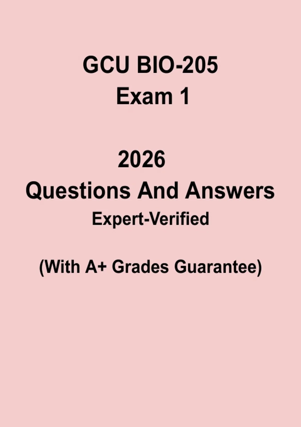 GCU BIO 205 Exam 1 – Biology Study Guide & Practice PDF - GCU BIO ...