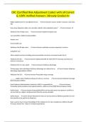 CRC &lpar;Certified Risk Adjustment Coder&rpar; with all Correct & 100&percnt; Verified Answers &vert;Already Graded A&plus;
