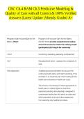 CRC Ch&period;4 RAM Ch&period;5 Predictive Modeling & Quality of Care with all Correct & 100&percnt; Verified Answers &vert;Latest Update &vert;Already Graded A&plus; 