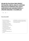 NR 668 CEA Final EXAM 2025 UPDATE &vert; PSYCHIATRIC-MENTAL HEALTH CAPSTONE PRACTICUM & INTENSIVE FINAL EXAM &vert; QUESTRIONS AND ANSWERS RATED A&plus; &vert; UPDATED 2025&sol;2026 &vert; CHAMBERLAIN