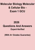 GCU Molecular & Cellular Biology Exam 1 &ndash; Study Guide & Practice PDF