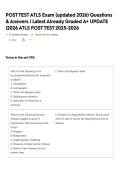 POST TEST ATLS Exam &lpar;updated 2026&rpar; Questions & Answers &vert; Latest Already Graded A&plus; UPDATE &vert;2026 ATLS POST TEST 2025-2026